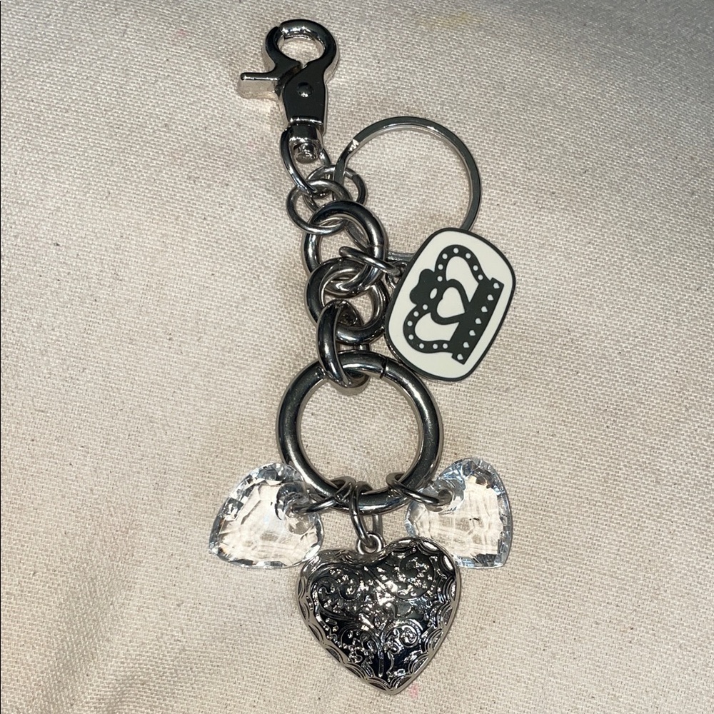 Kathy Van Zeeland  Heart Keychain with Crystal Accents